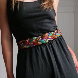1980s bold braided cummerbund belt vintage